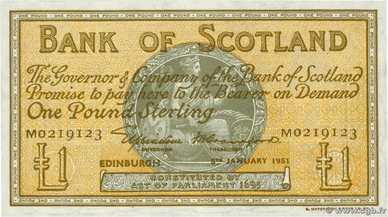 1 Pound SCOTLAND  1951 P.096b q.AU