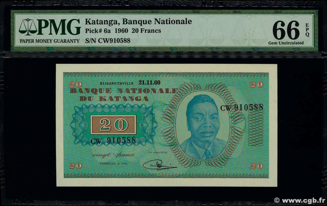 20 Francs KATANGA  1960 P.06a ST