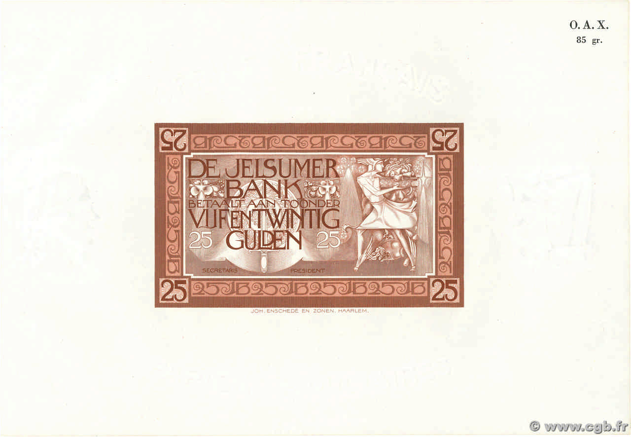 25 Gulden Épreuve PAESI BASSI  1935 P.- q.FDC