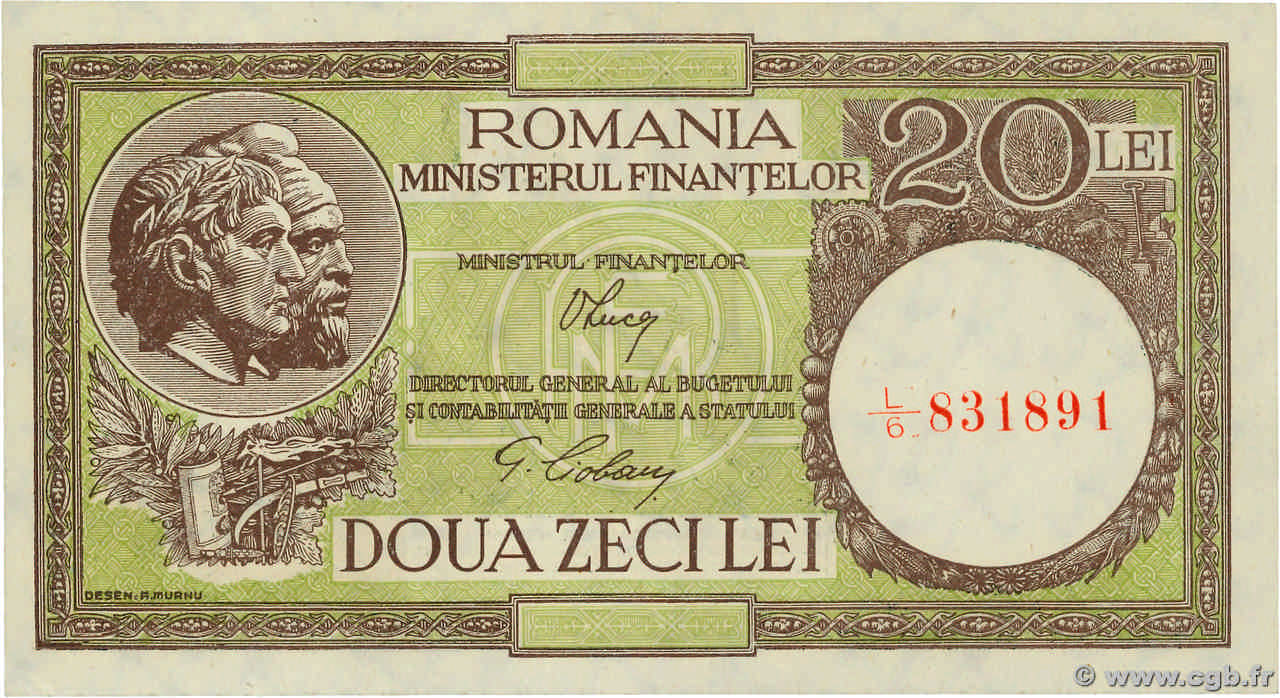 20 Lei ROMANIA  1948 P.079 AU+