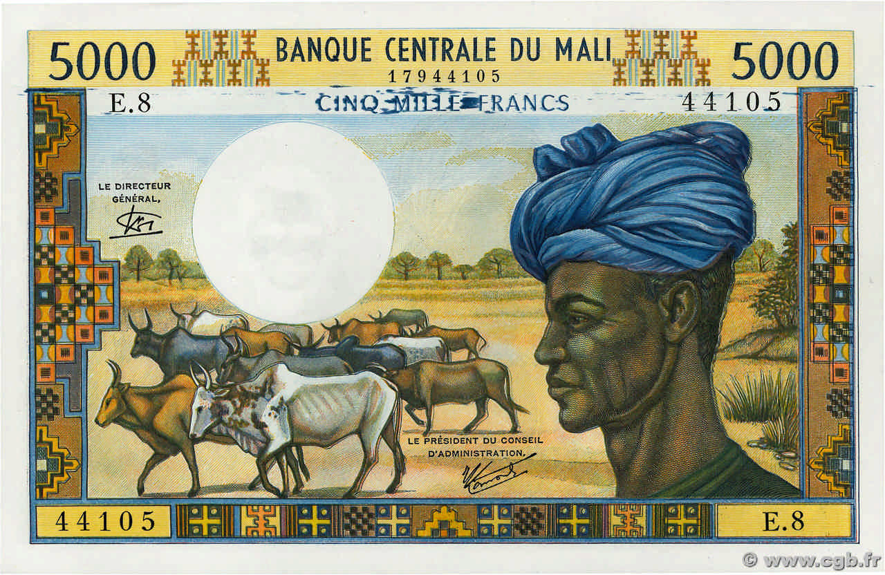 5000 Francs Fauté MALI  1984 P.14e q.FDC