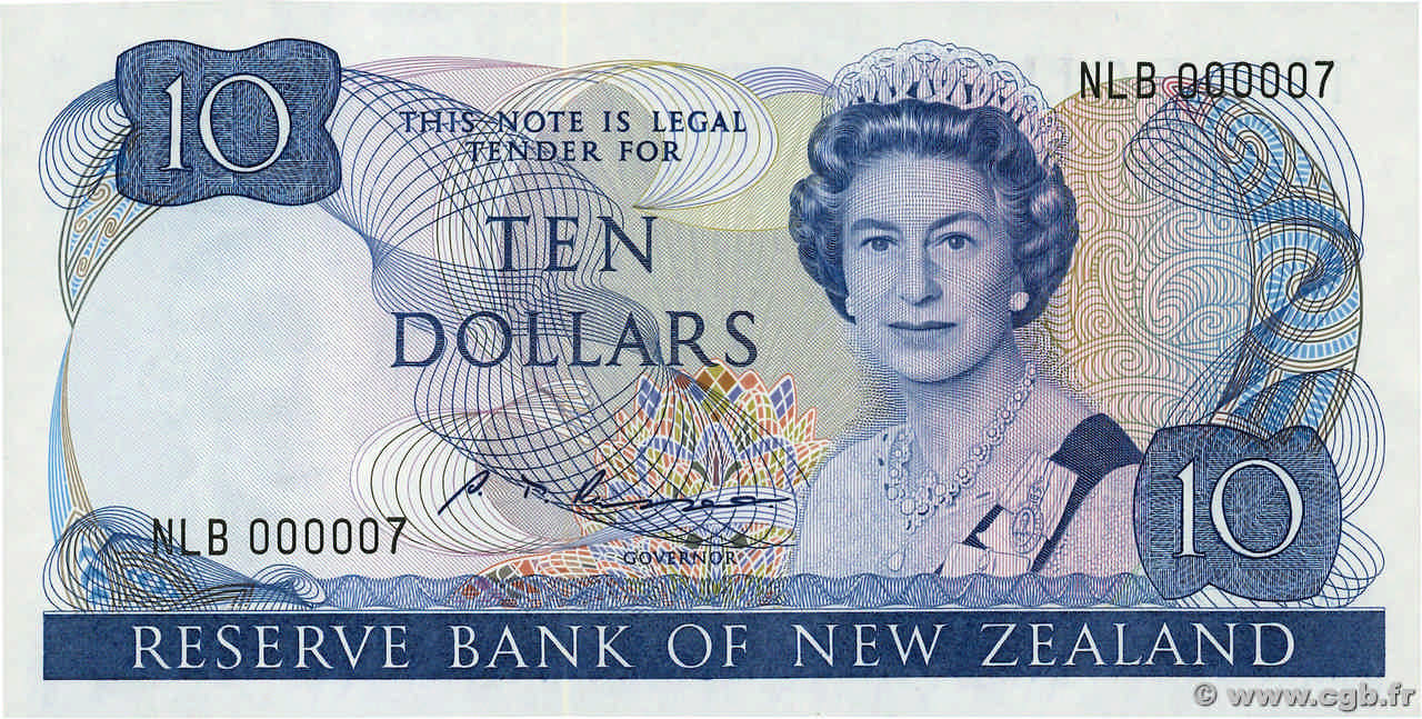 10 Dollars Numéro spécial NEW ZEALAND  1981 P.172b UNC