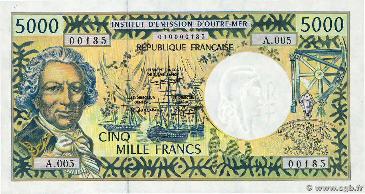 5000 Francs  Petit numéro POLYNESIA, FRENCH OVERSEAS TERRITORIES  1995 P.03a UNC