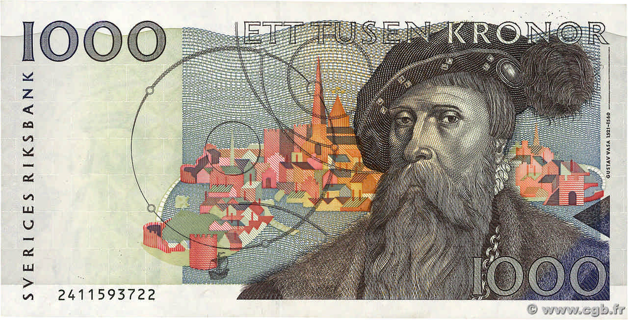 1000 Kronor SUÈDE  1992 P.60a VZ+