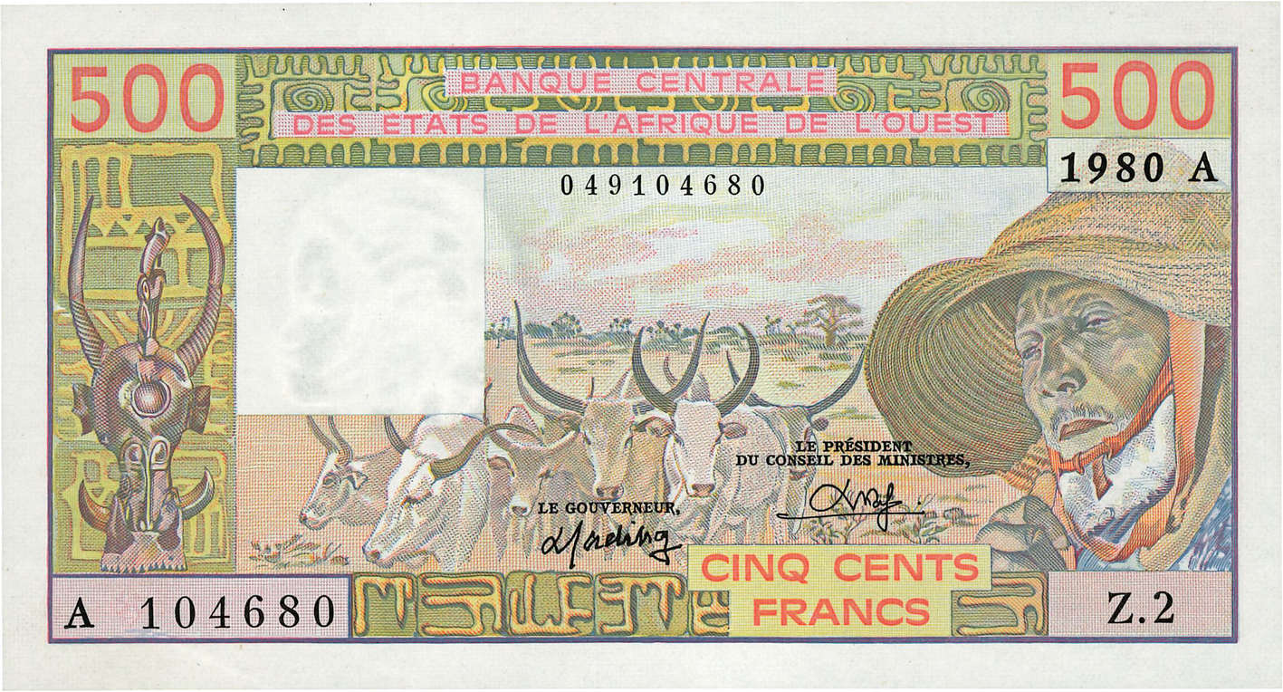 500 Francs ÉTATS DE L AFRIQUE DE L OUEST  1980 P.105Ab SPL+