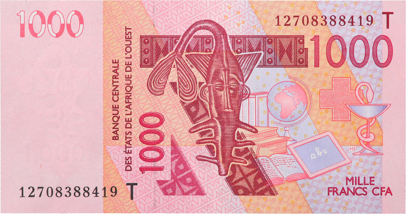 1000 Francs WEST AFRICAN STATES  2012 P.815Tl UNC