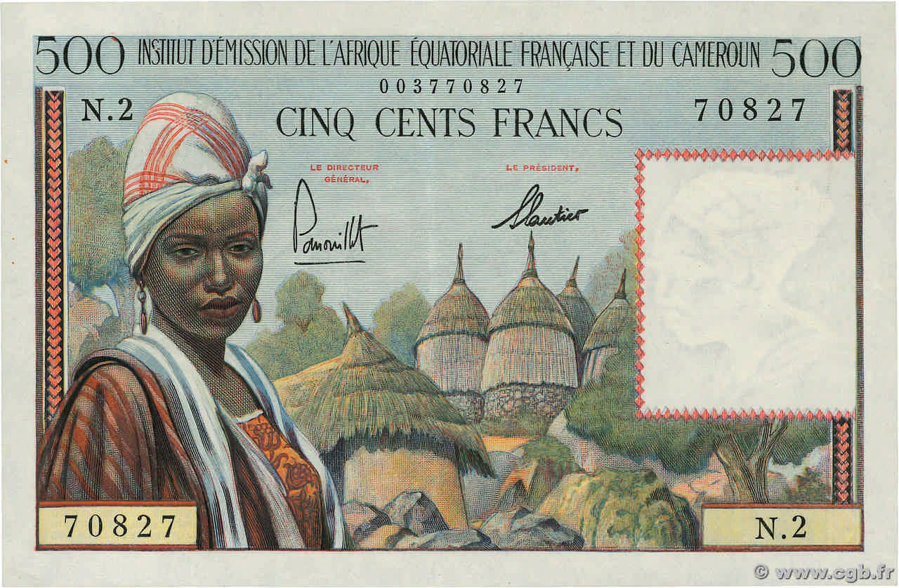 500 Francs FRENCH EQUATORIAL AFRICA  1957 P.33 XF