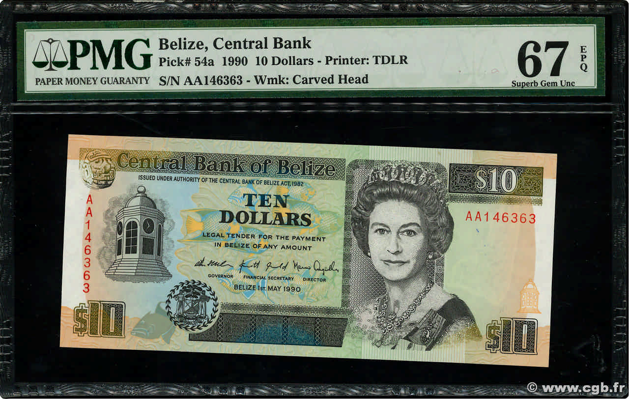 10 Dollars BELIZE  1990 P.54a FDC