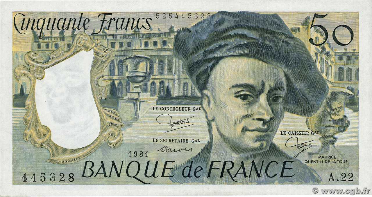 50 Francs QUENTIN DE LA TOUR FRANKREICH  1981 F.67.07 ST