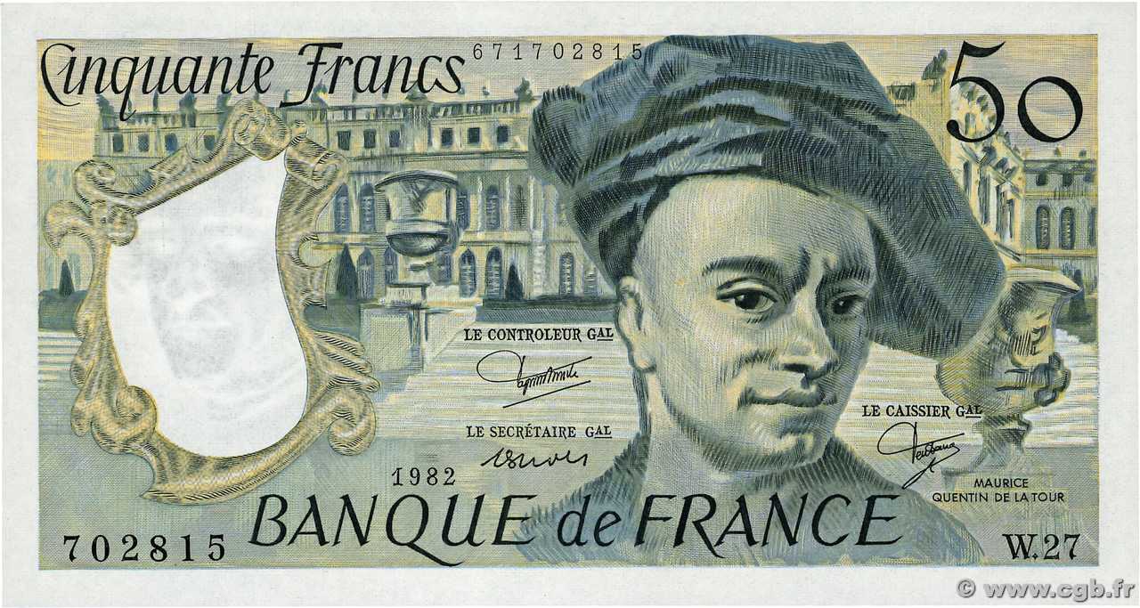 50 Francs QUENTIN DE LA TOUR FRANKREICH  1982 F.67.08 fST