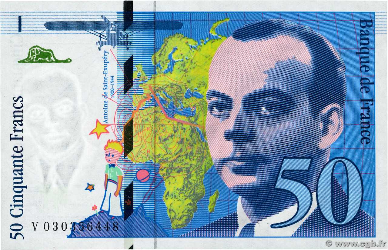 50 Francs SAINT-EXUPÉRY modifié FRANCIA  1997 F.73.04 SC+