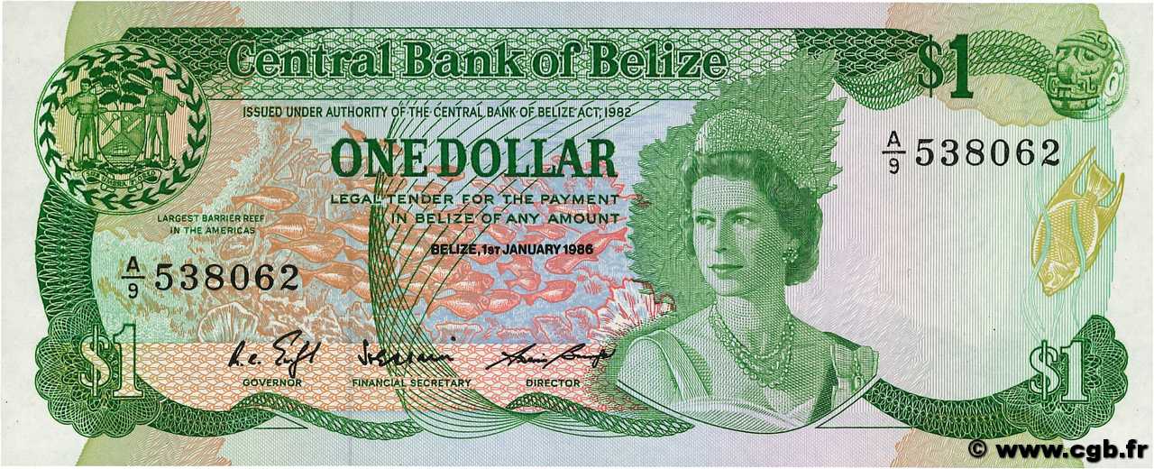 1 Dollar BELICE  1986 P.46b FDC