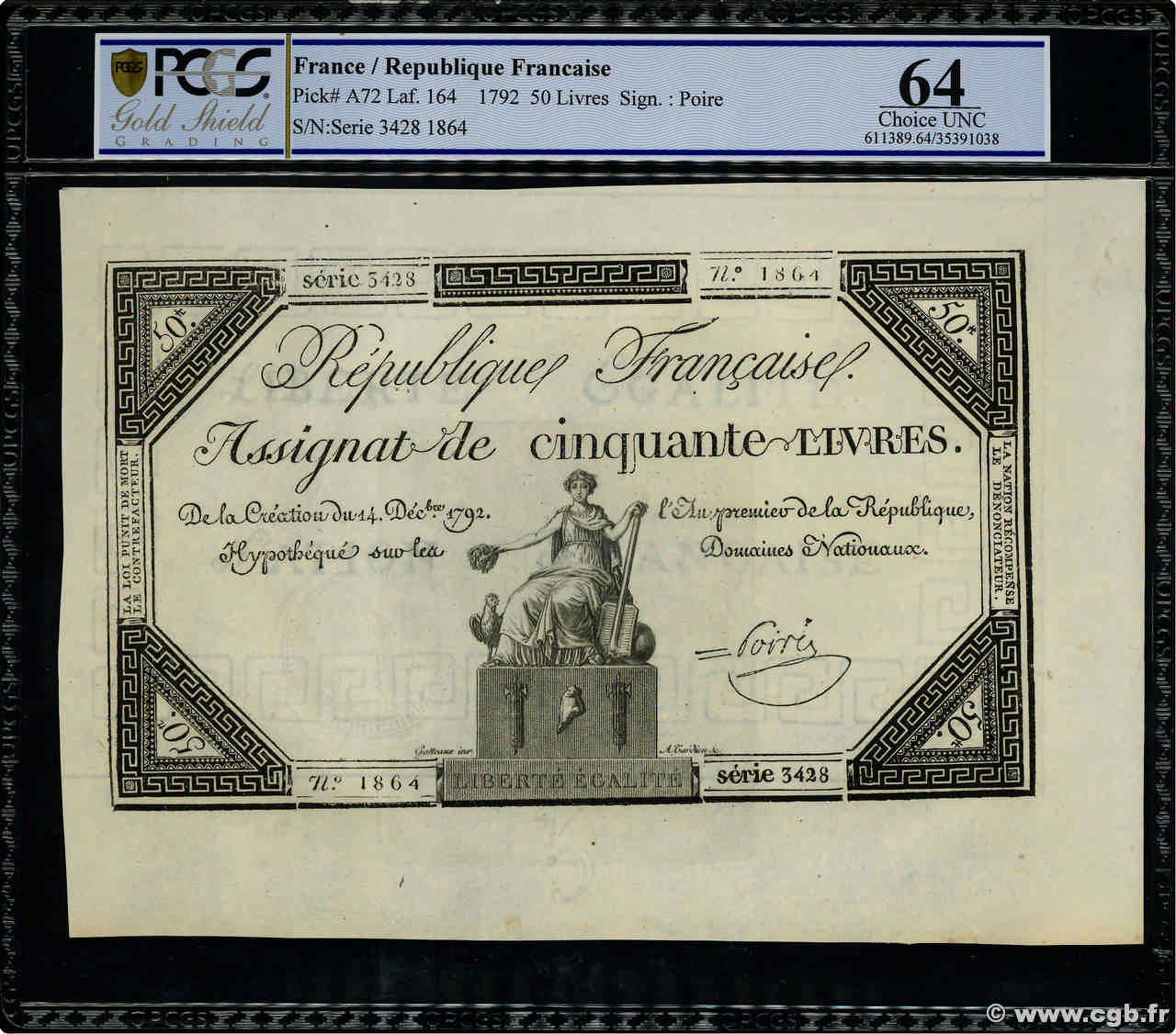 50 Livres FRANCIA  1792 Ass.39a SC+
