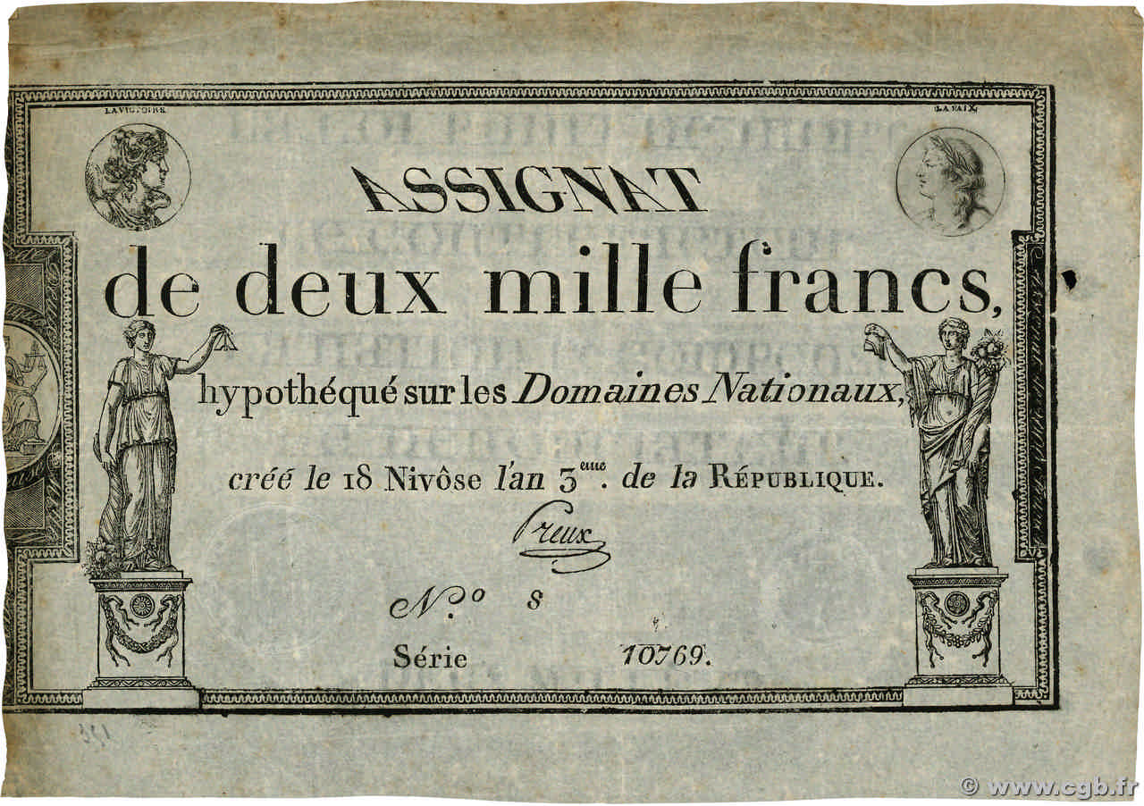 2000 Francs FRANCIA  1795 Ass.51a EBC