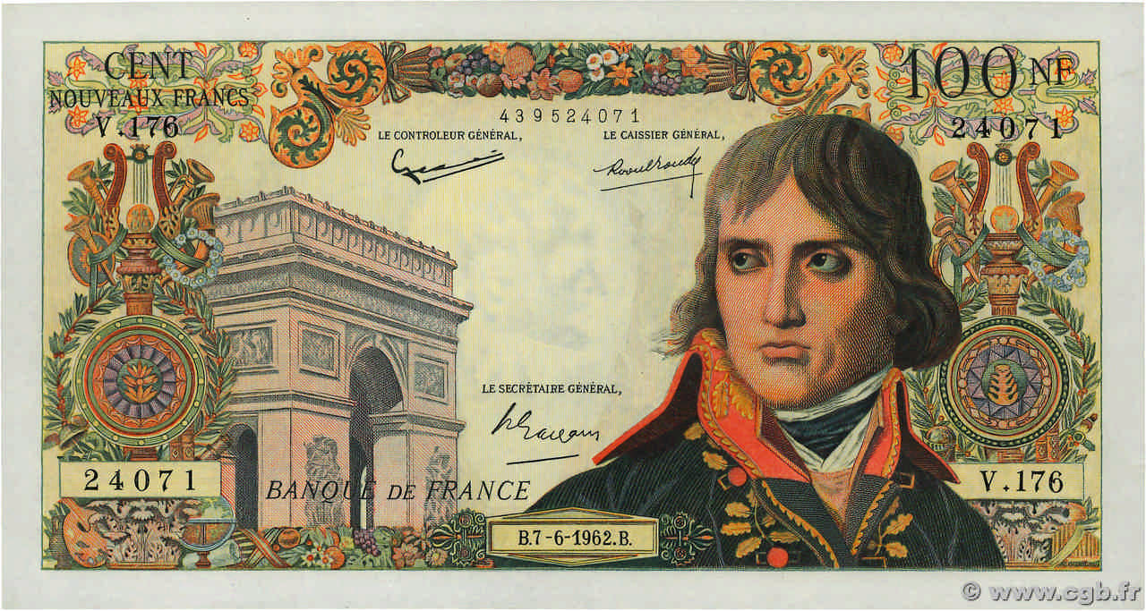 100 Nouveaux Francs BONAPARTE BOJARSKI Faux FRANKREICH  1962 F.59.16x fST+