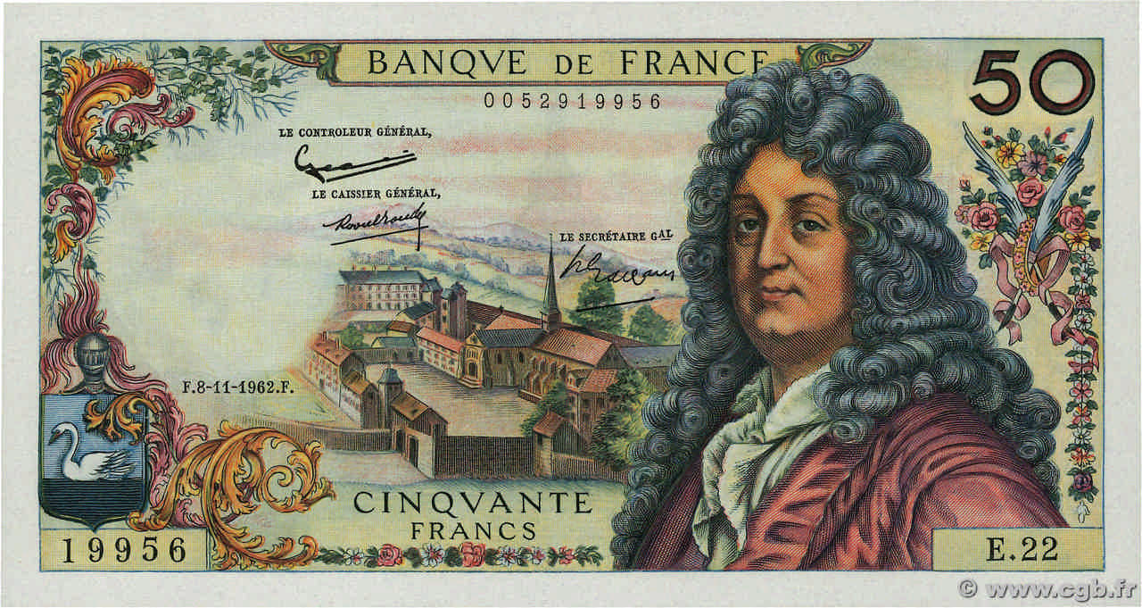 50 Francs RACINE FRANCIA  1962 F.64.02 SC