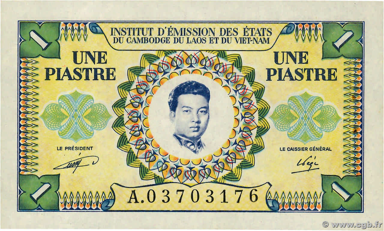 1 Piastre - 1 Riel INDOCHINE FRANÇAISE  1953 P.093 SPL