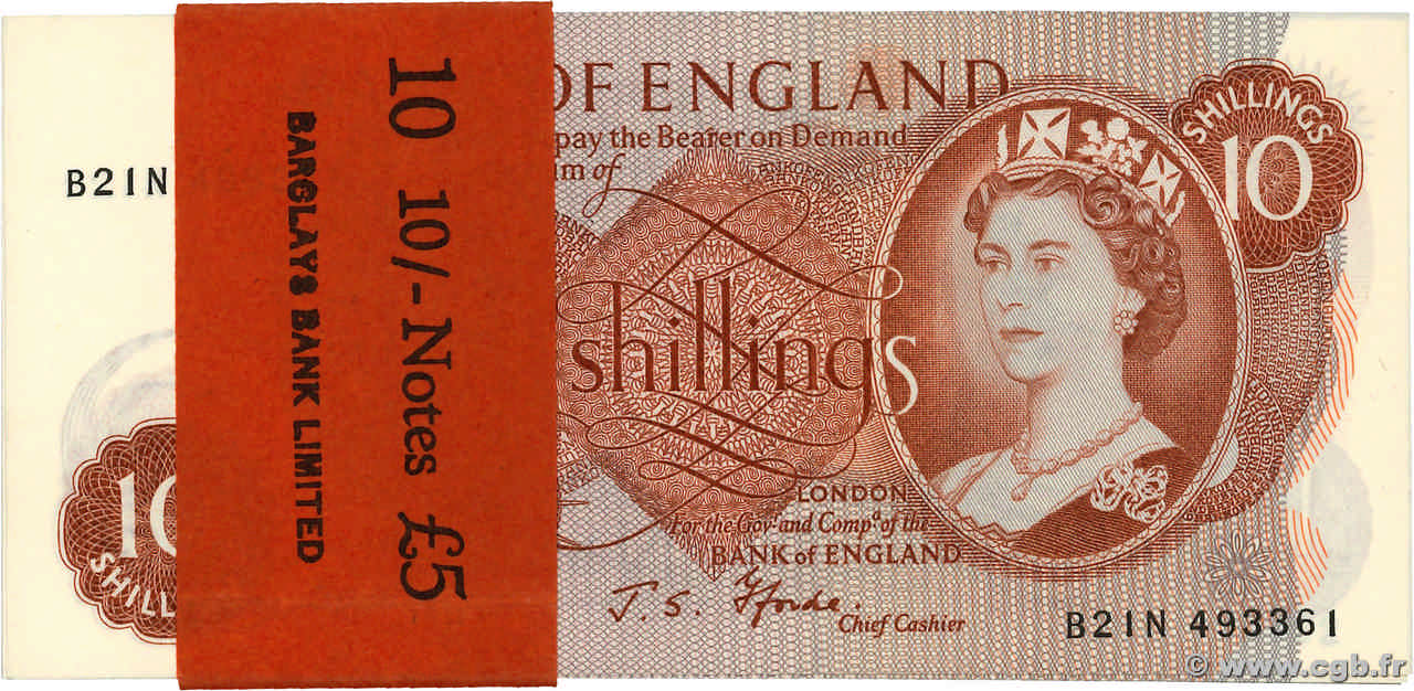 10 Shillings Consécutifs ENGLAND  1966 P.373c ST
