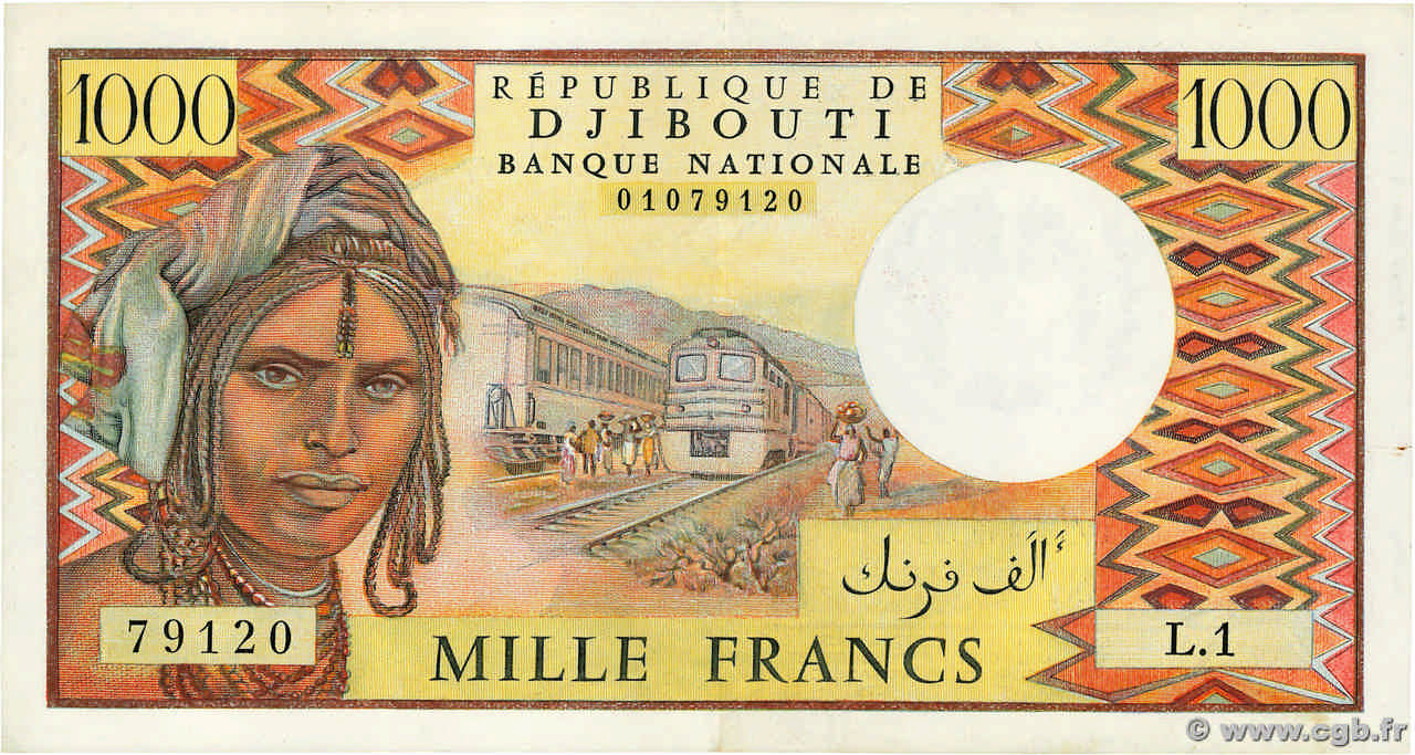 1000 Francs YIBUTI  1979 P.37a EBC