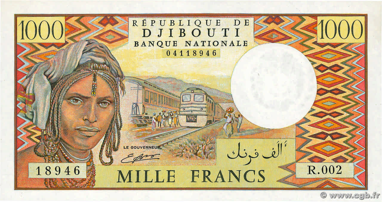 1000 Francs DJIBOUTI  1991 P.37c UNC
