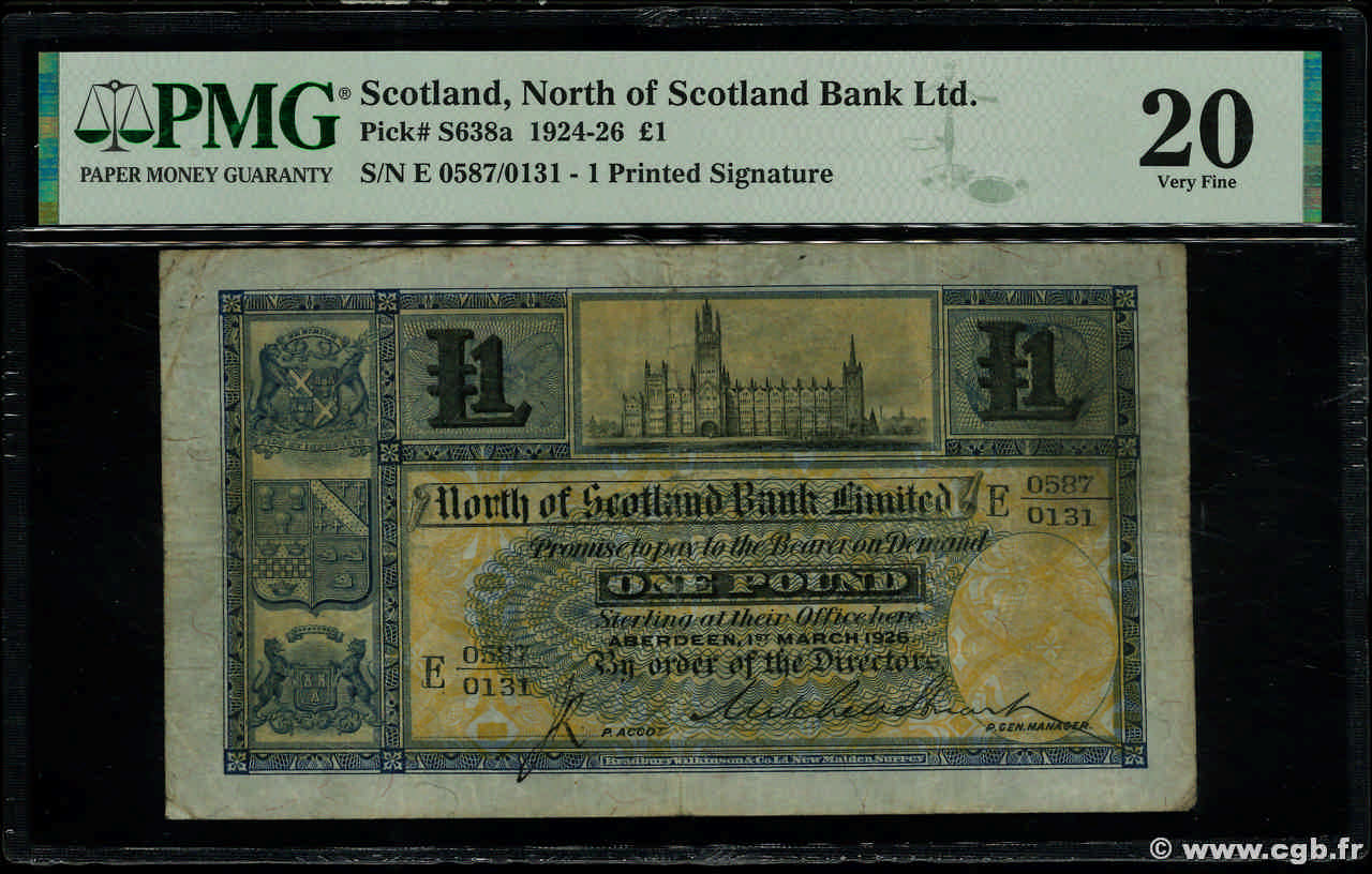1 Pound SCOTLAND  1926 PS.638a F