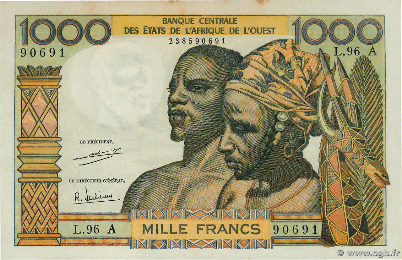 1000 Francs ÉTATS DE L AFRIQUE DE L OUEST  1971 P.103Ah SPL