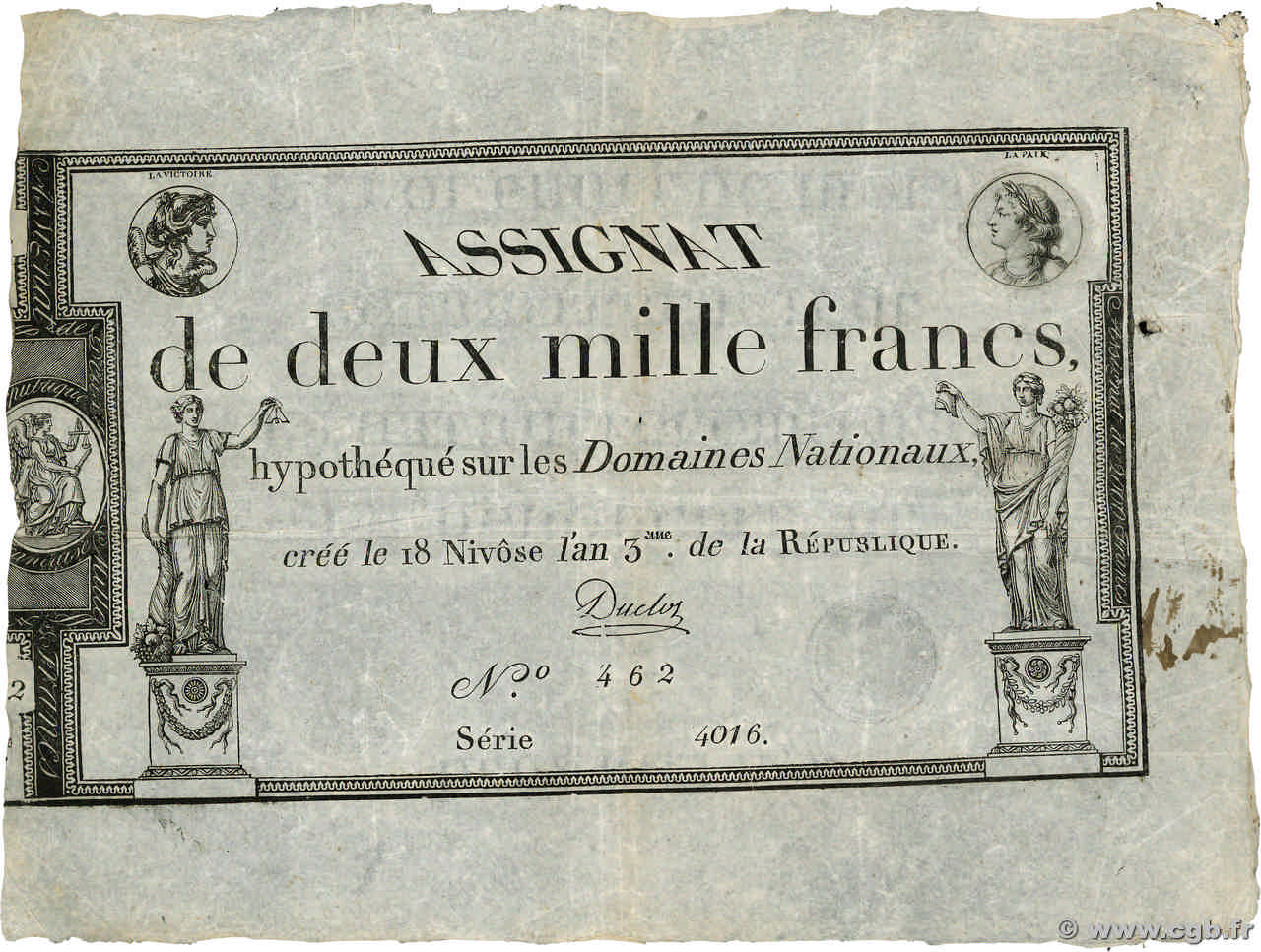 2000 Francs FRANCE  1795 Ass.51a VF