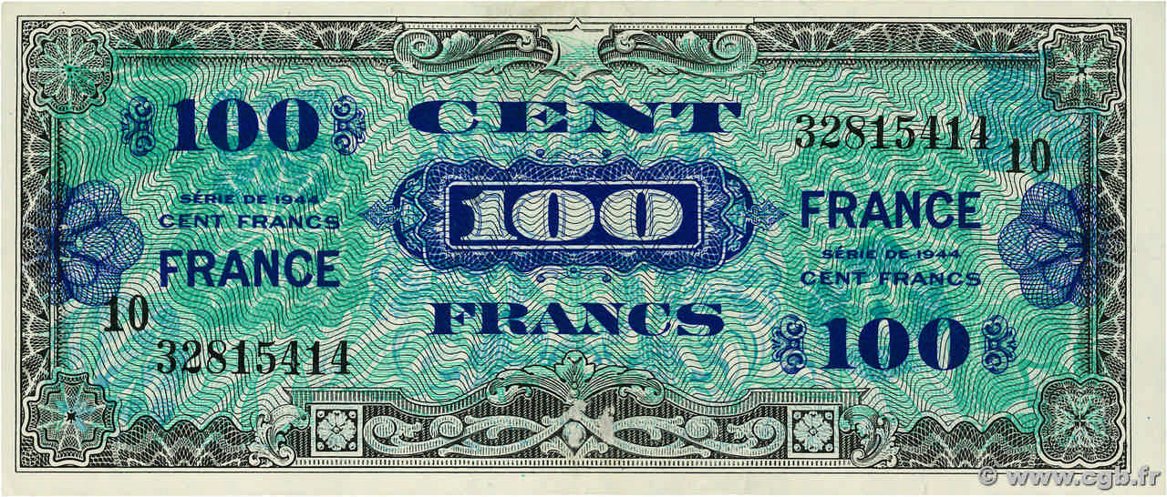 100 Francs FRANCE FRANCIA  1945 VF.25.10 q.AU