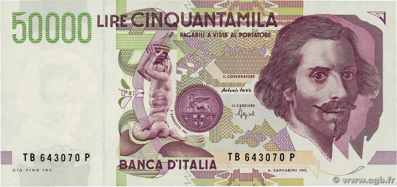 50000 Lire ITALIE  1992 P.116b SPL