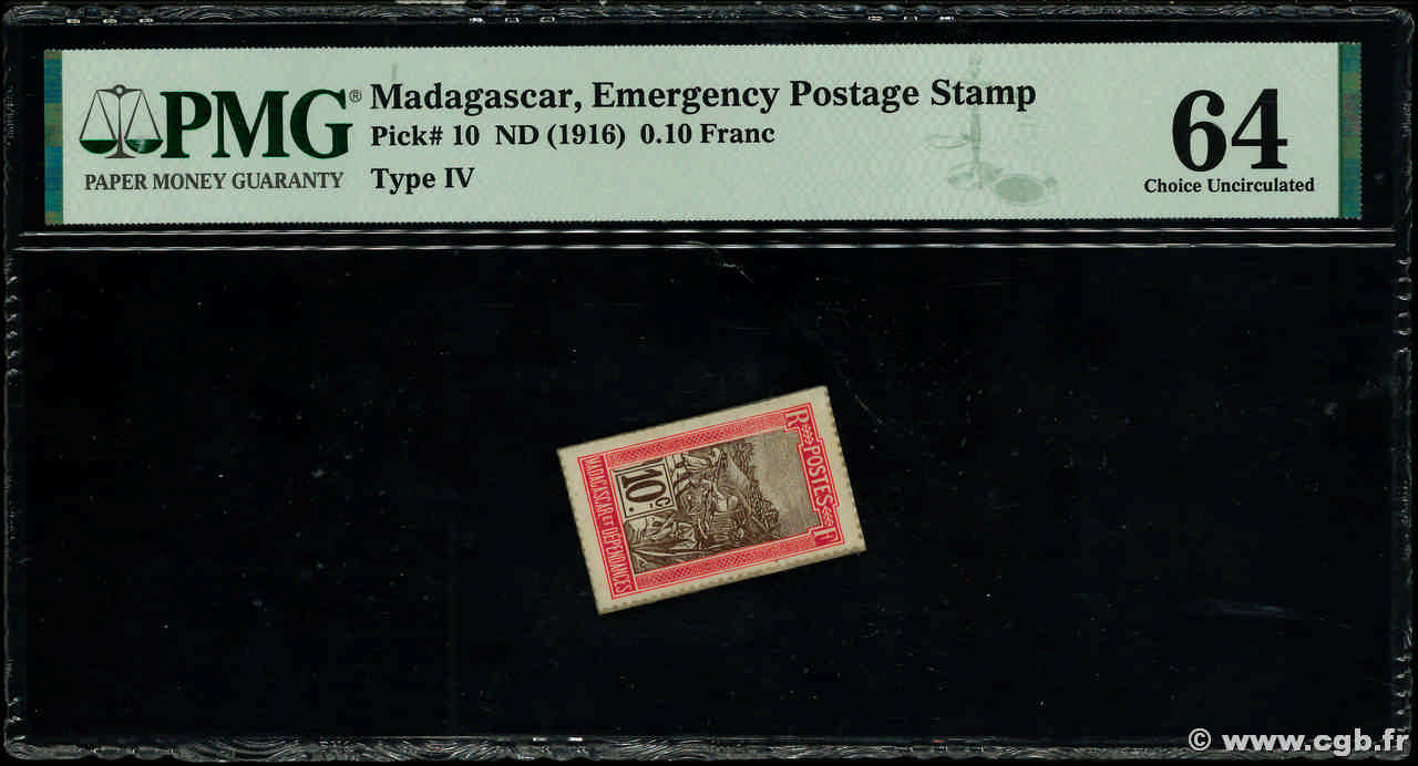 10 Centimes MADAGASCAR  1916 P.010 q.FDC
