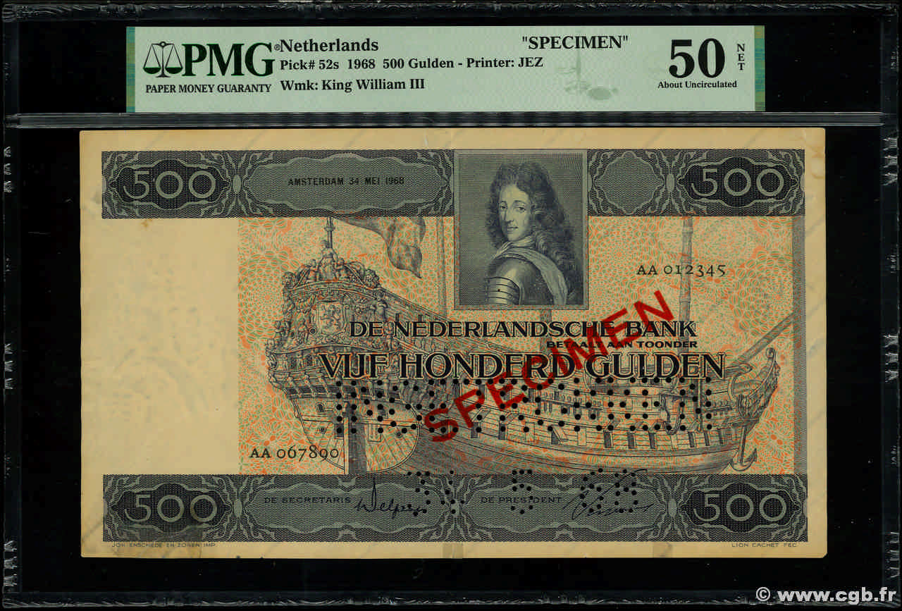 500 Gulden Spécimen PAESI BASSI  1930 P.052s SPL+