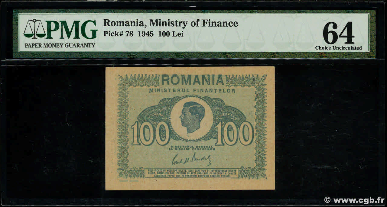 100 Lei ROMANIA  1945 P.078 q.FDC