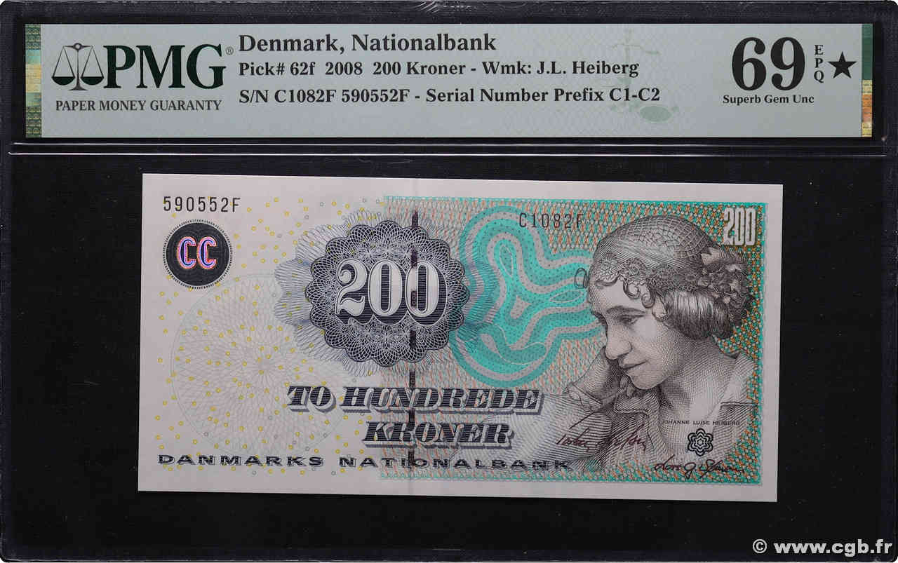 200 Kroner DENMARK  2008 P.062f UNC