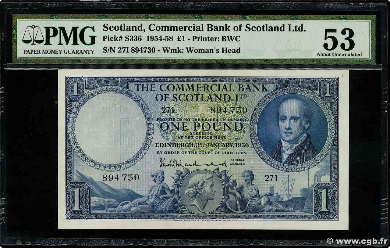 1 Pound SCOTLAND  1958 PS.336 XF+