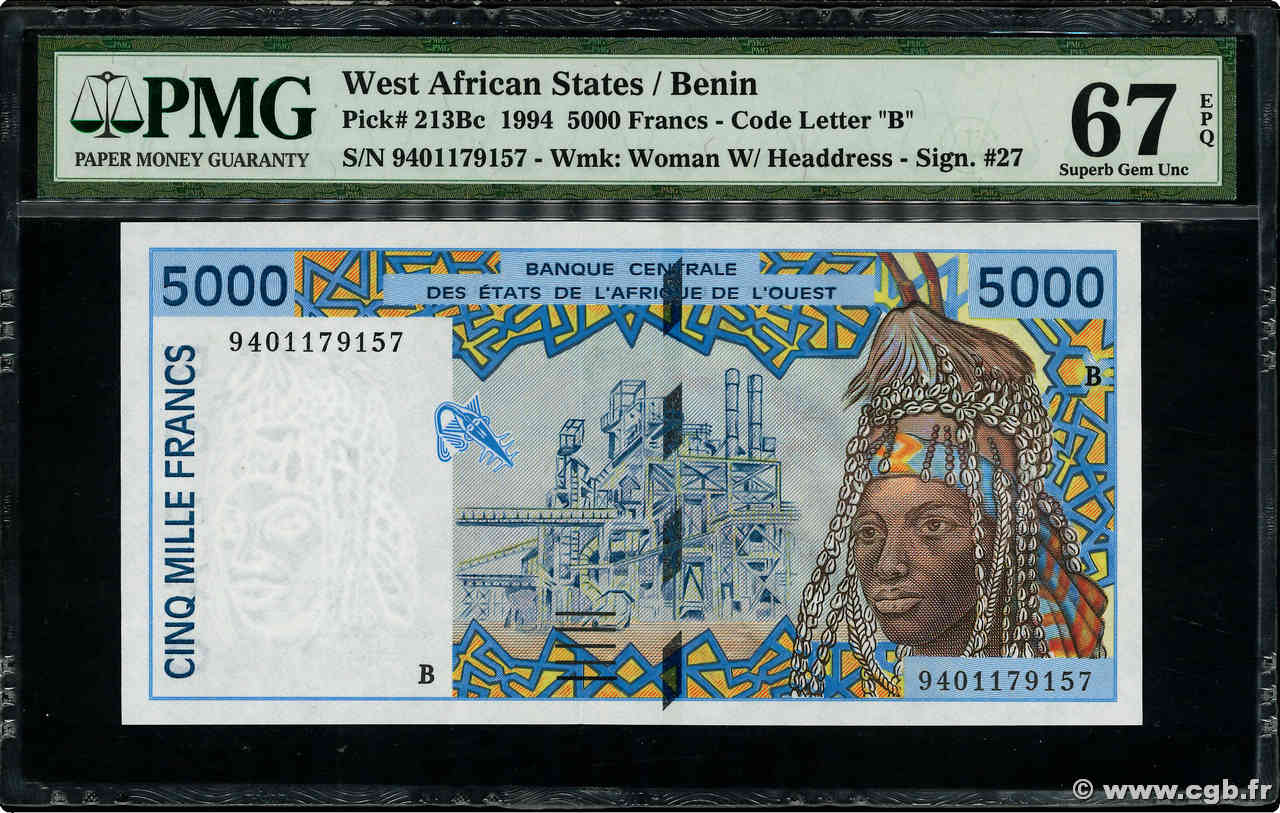 5000 Francs ÉTATS DE L AFRIQUE DE L OUEST  1994 P.213Bc NEUF