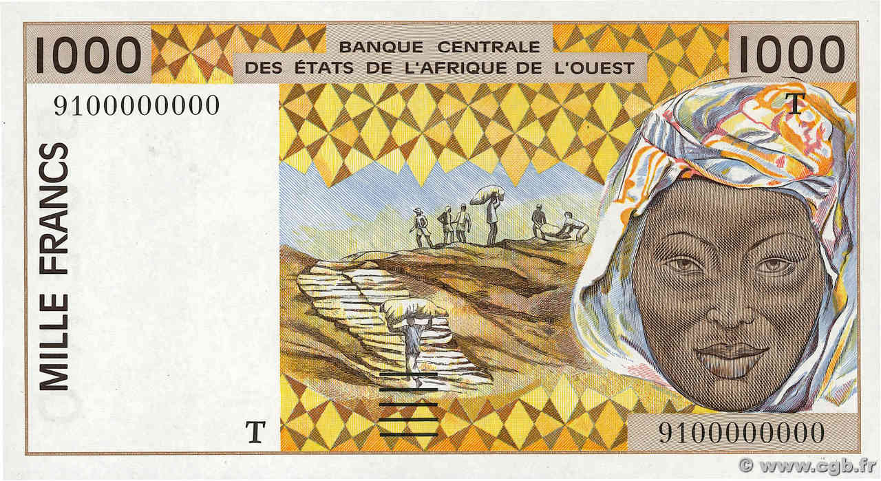 1000 Francs Épreuve WEST AFRICAN STATES  1991 P.811TaE UNC-