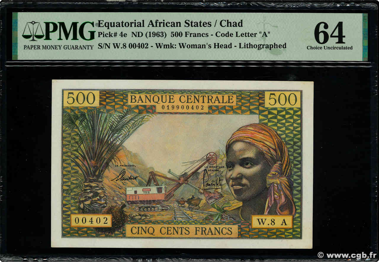 500 Francs EQUATORIAL AFRICAN STATES (FRENCH)  1965 P.04e UNC-