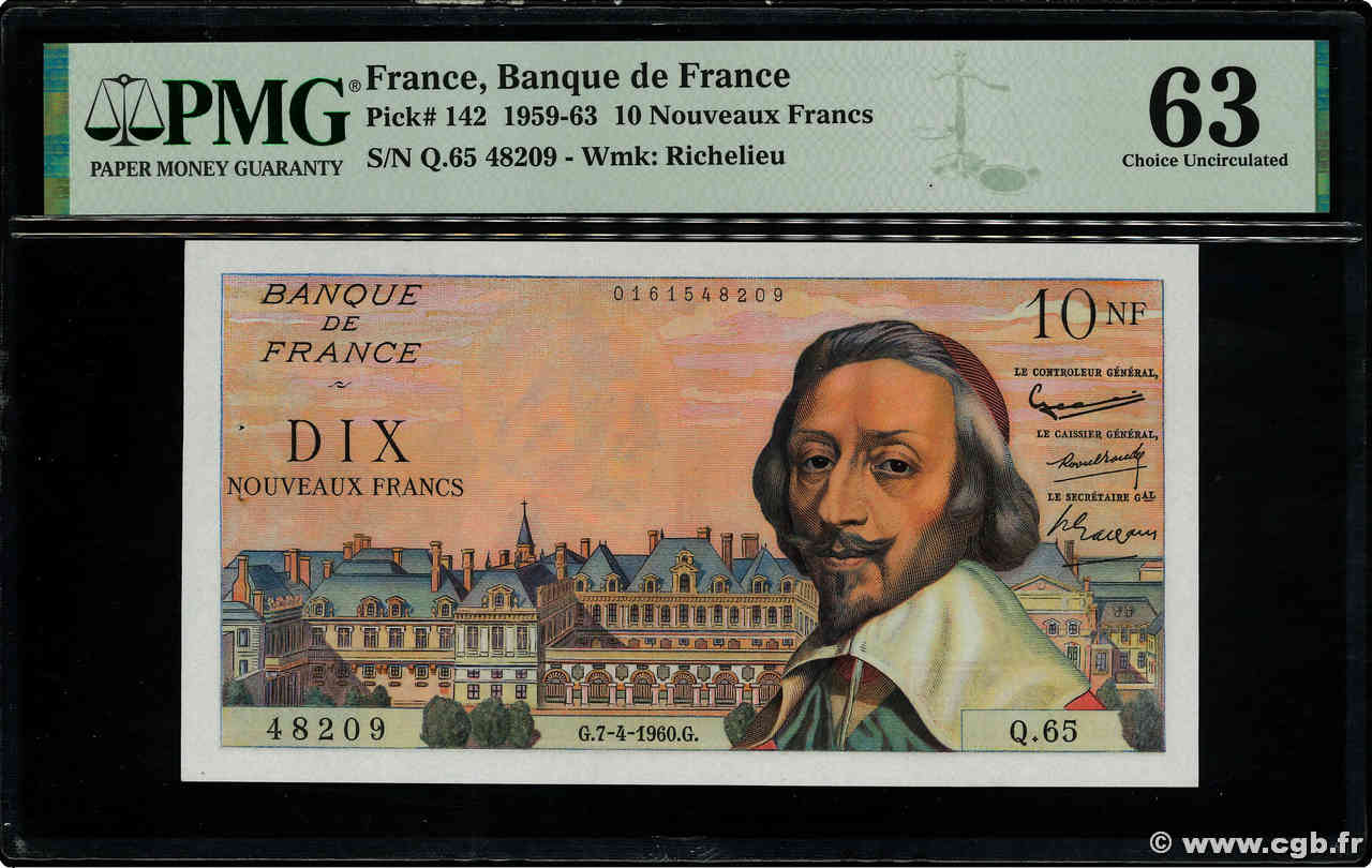 10 Nouveaux Francs RICHELIEU FRANCIA  1960 F.57.06 q.FDC