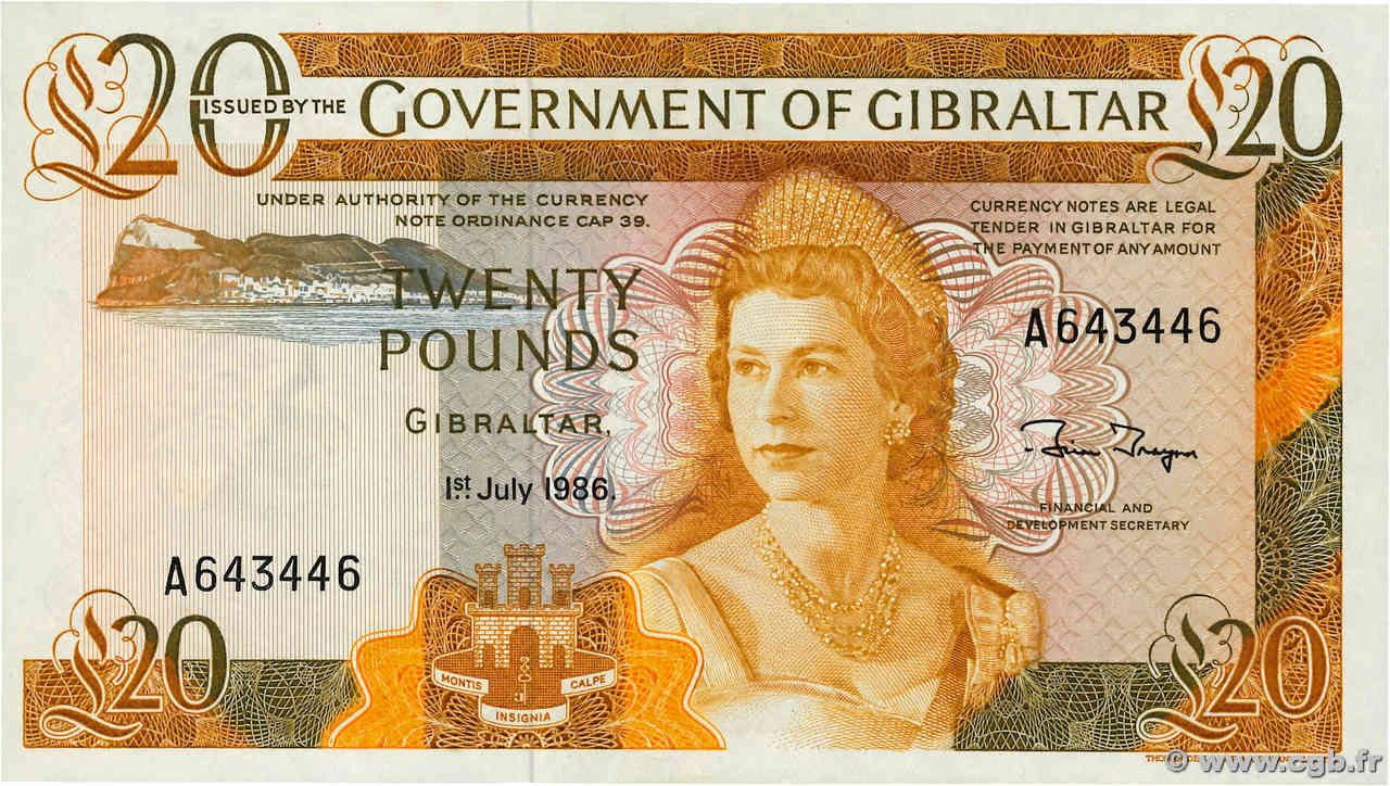 20 Pounds GIBRALTAR  1986 P.23c UNC