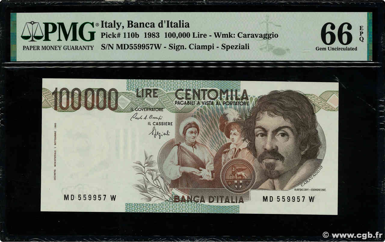 100000 Lire ITALY  1983 P.110b UNC