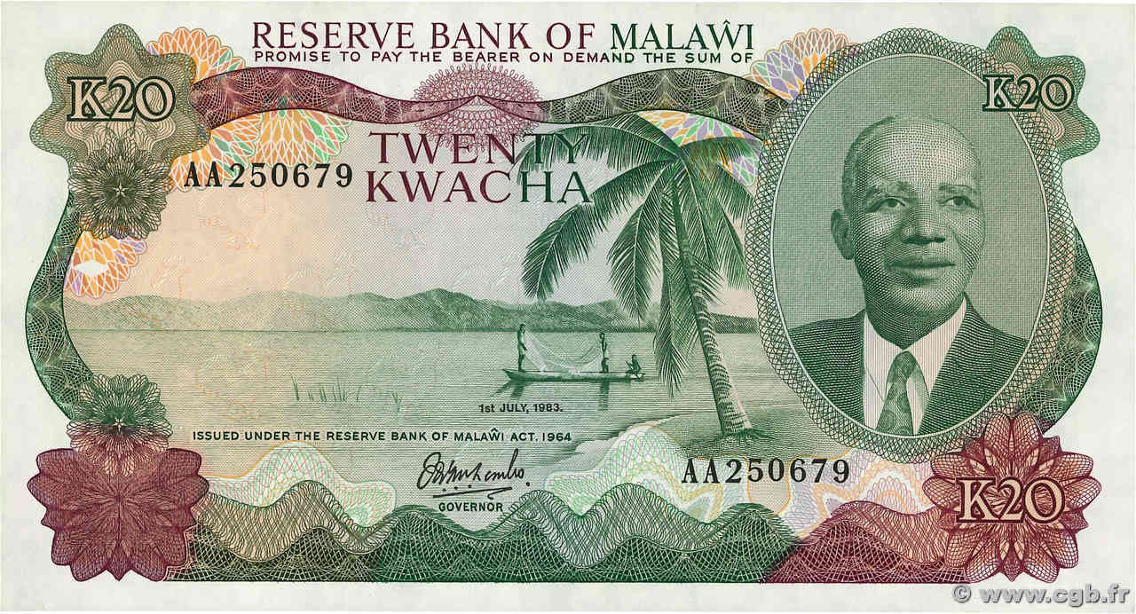 20 Kwacha MALAWI  1983 P.17a FDC