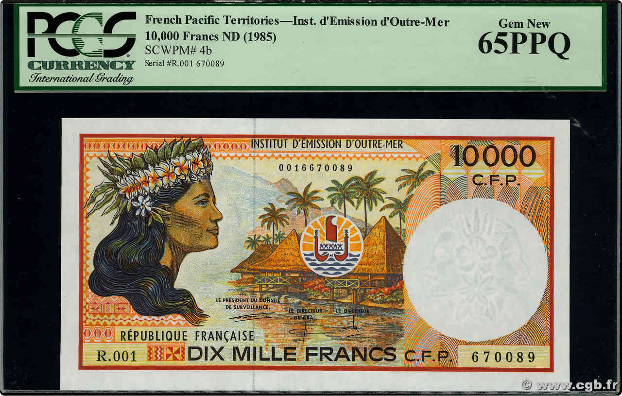 10000 Francs FRENCH PACIFIC TERRITORIES  1995 P.04b UNC