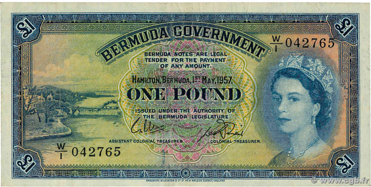 1 Pound BERMUDAS  1957 P.20b fVZ