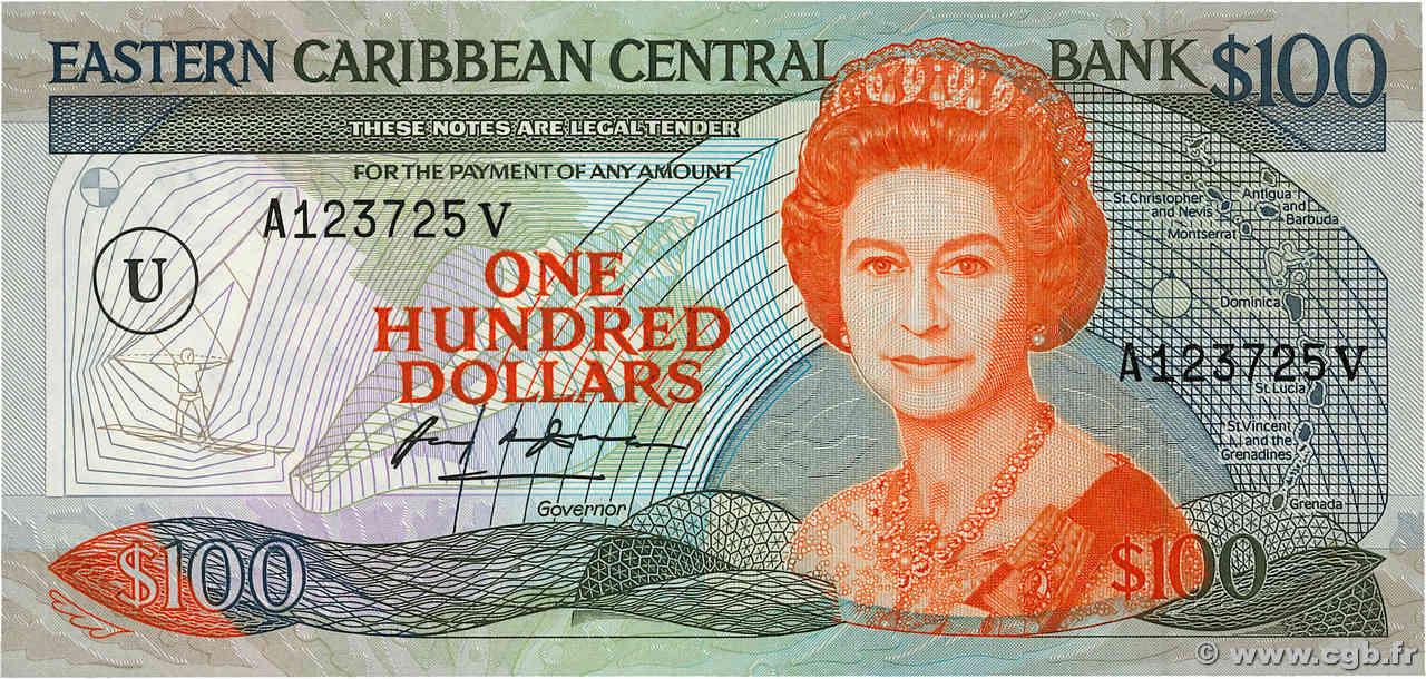 100 Dollars EAST CARIBBEAN STATES  1986 P.20u UNC