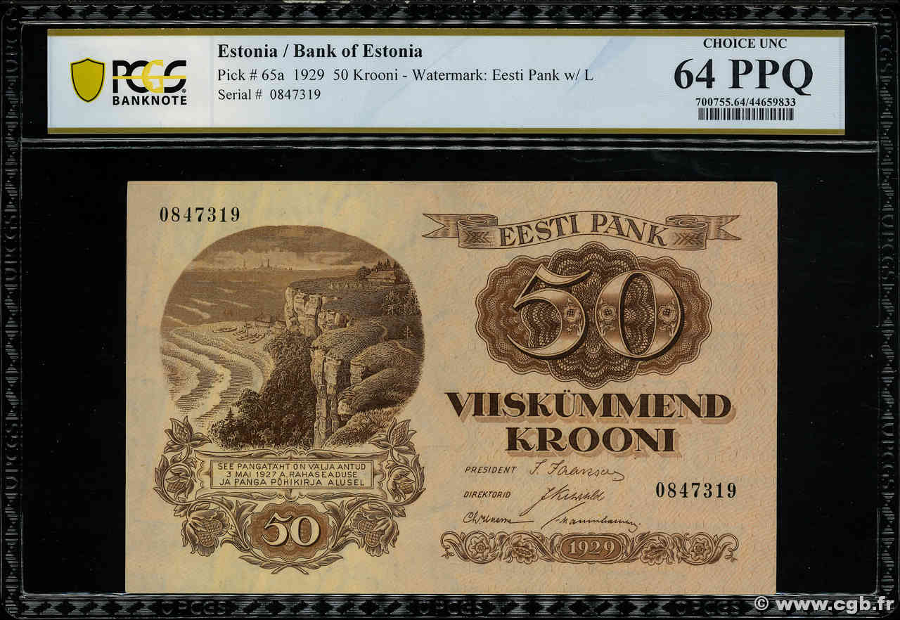 50 Krooni ESTONIA  1929 P.65a UNC-