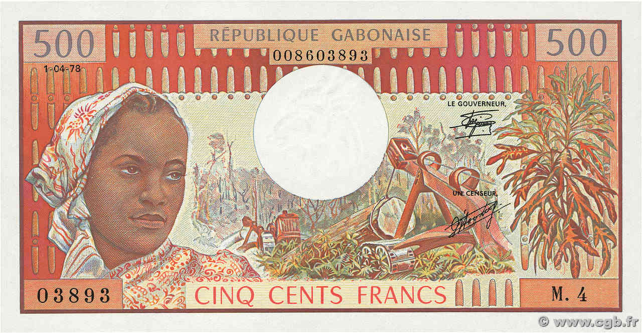 500 Francs GABóN  1978 P.02b SC+