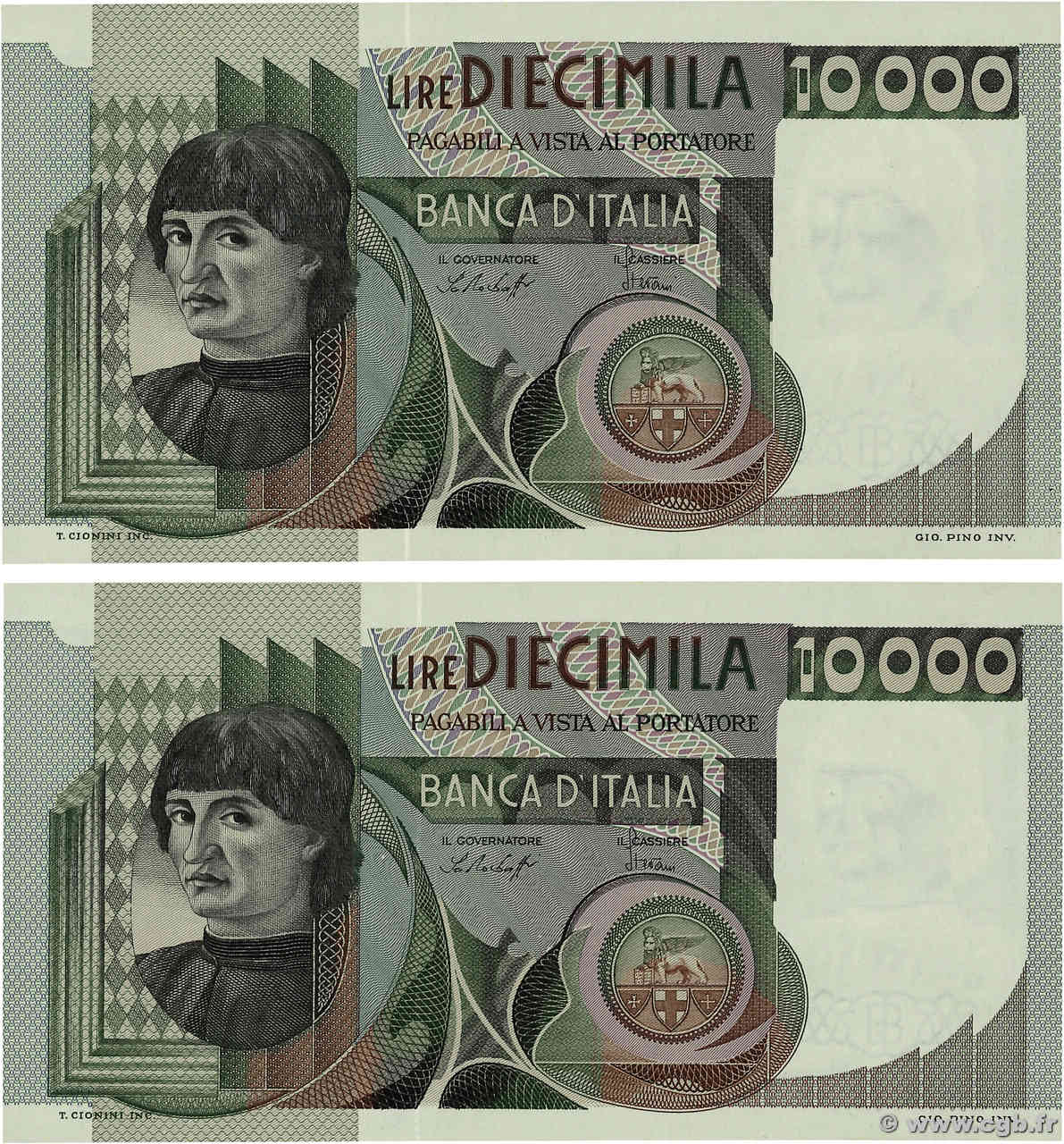 10000 Lire Consécutifs ITALY  1976 P.106a UNC