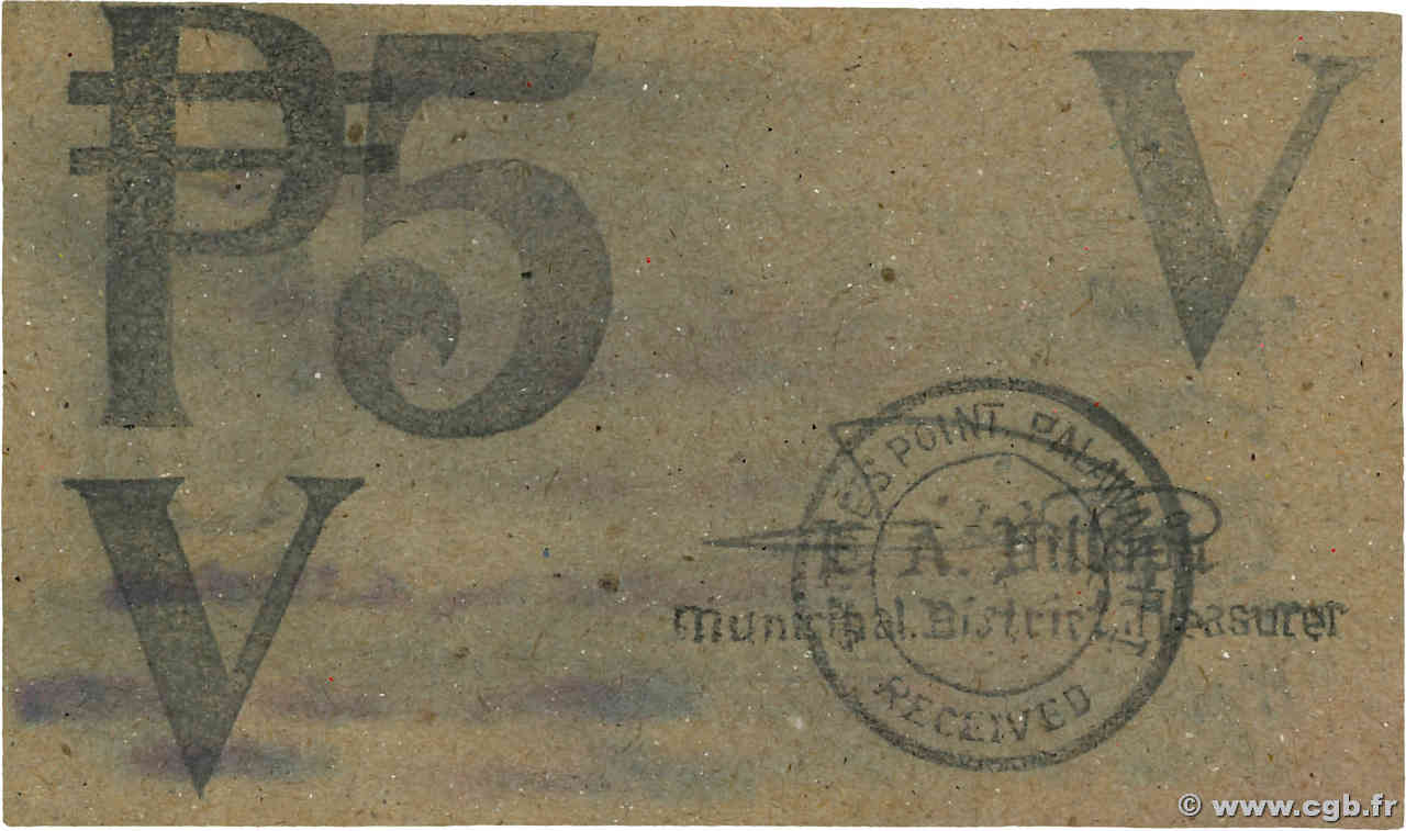 5 Pesos PHILIPPINEN Brooke s Point 1944 PS.933 fST