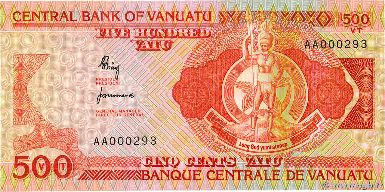 500 Vatu Petit numéro VANUATU  1982 P.02a SC+