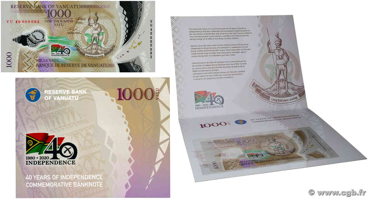 1000 Vatu Commémoratif VANUATU  2020 P.21 UNC